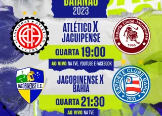 Atlético x Jacuipense e Jacobinense x Bahia ao vivo será transmitido nesta quarta-feira