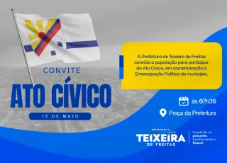 Ato Cívico e Caminhada da Paz movimentam programação de aniversário de Teixeira de Freitas