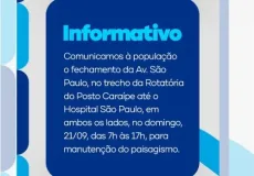 Avenida São Paulo será interditada neste domingo para manutenção do paisagismo, em Teixeira de Freitas