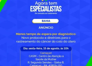 Bahia sedia lançamento nacional de novas diretrizes para rastreamento do câncer do colo do útero