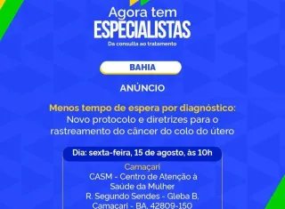Bahia sedia lançamento nacional de novas diretrizes para rastreamento do câncer do colo do útero