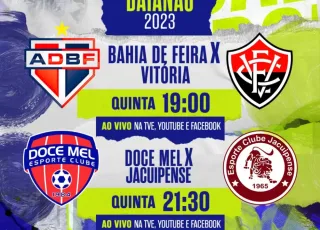 Baianão nesta quinta tem Bahia de Feira x Vitória e Doce Mel x Jacuipense na TVE