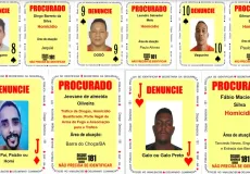 Baralho do Crime da SSP é atualizado com cinco cartas estampando foragidos