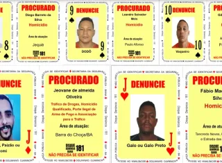 Baralho do Crime da SSP é atualizado com cinco cartas estampando foragidos