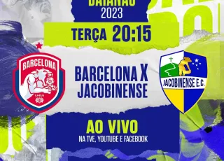 Barcelona e Jacobinense será transmitido hoje às 20h15