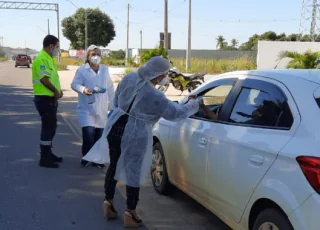 Barreiras sanitárias são realizadas em Teixeira de Freitas para reforçar medidas contra a disseminação da Covid-19