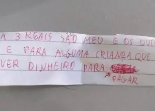 Bilhete solidário de aluna viraliza e comove a web