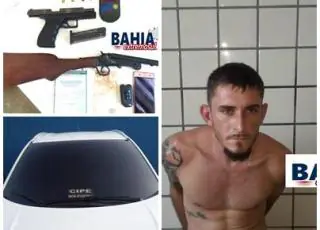 CAEMA prende homem carro roubado no ES e com pistola 9 mm