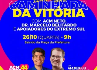 Caminhada com ACM Neto, Dr. Marcelo Belitardo e lideranças do Extremo Sul