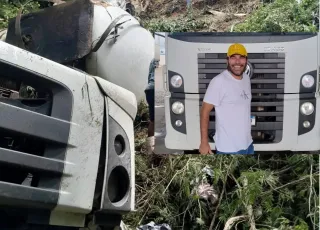 Caminhoneiro morre após caminhão carregado de combustível tombar na LMG-634, próximo a Almenara