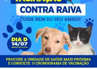 Campanha de Vacinação contra a Raiva acontece em Teixeira de Freitas