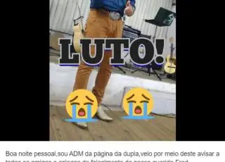 Cantor sertanejo morre logo após fazer uma live