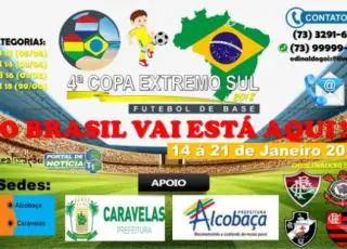 Caravelas e Alcobaça vão sediar  a 4ª Edição da Copa de Futebol Extremo Sul 2018