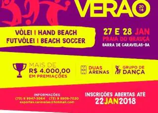 Caravelas: praia do Grauçá recebe os Jogos de Verão 2018 neste final de semana