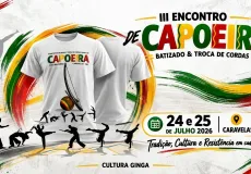 Caravelas sediará III Encontro Nacional de Batizado e Troca de Cordas da Escola de Capoeira Cultura Ginga