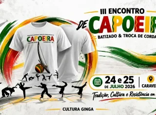 Caravelas sediará III Encontro Nacional de Batizado e Troca de Cordas da Escola de Capoeira Cultura Ginga