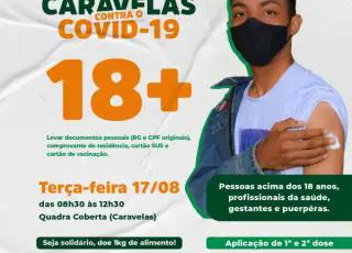 Caravelas vai vacinar pessoas com 18 anos ou mais