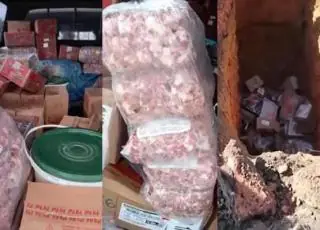Carga com bacon, linguiça e frango estragados é apreendida em carro funerário em Porto Seguro