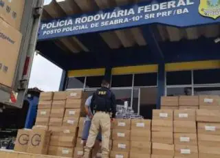 Carga de cigarro avaliada em quase 800 mil reais é apreendida pela PRF em Seabra/BA