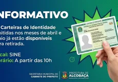 Carteiras de Identidade emitidas em abril e maio já estão disponíveis para retirada em Alcobaça