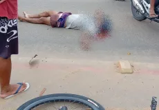 Ciclista fica gravemente ferido após ser atingido por motocicleta no trevo de Itabela