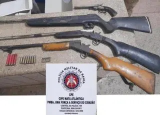 CIPE/MA apreende armas de fogo na Prata, distrito de Vereda