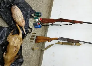 CIPPA/Porto Seguro apreende armas, munições e animais silvestres abatidos na BA -262.