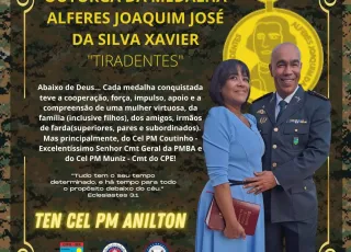  COMANDANTE DA CIPE/MATA ATLÂNTICA É CONDECORADO COM A MEDALHA ALFERES TIRADENTES