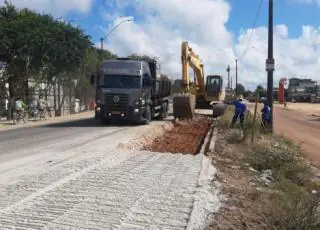 Começaram as obras de requalificação da BR-101 no distrito de Itabatã