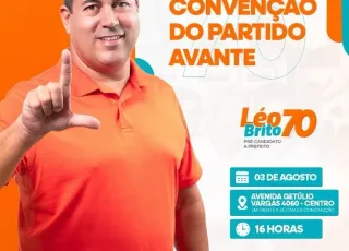 Convenção que oficializa Léo Brito como candidato a prefeito de Teixeira de Freitas acontece neste sábado (3)