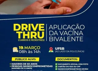 COVID-19: drive thru de aplicação da vacina bivalente ocorre no próximo domingo (19)