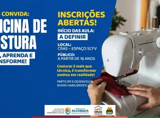 CRAS de Alcobaça abre inscrições para Oficina de Costura
