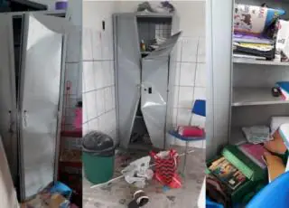 Criminosos invadem escola Raquel de Queiroz e destrói moveis e livros.