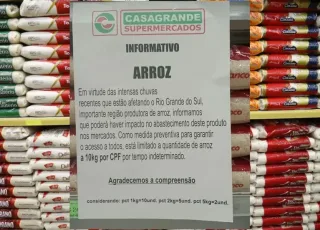 Desastre climático no RS: Supermercados limitam venda de arroz e preços podem ser afetados