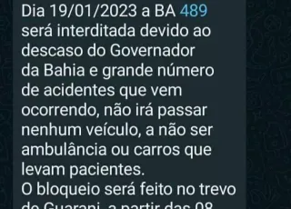 Descaso- BA 489 em Prado será interditada nesta quinta-feira (19) em protesto feito por motoristas