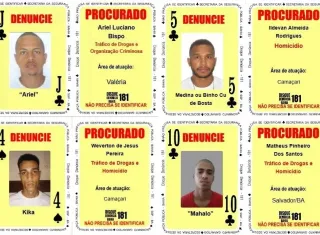 Disque Denúncia da SSP atualiza Baralho do Crime com quatro novas cartas