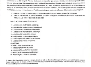 Edital da Liga Alcobacense de Despotos - LAD