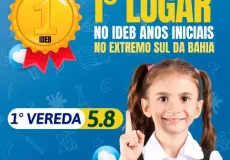 Educação de excelência: Vereda conquista o 1º Lugar no IDEB no Extremo Sul da Bahia