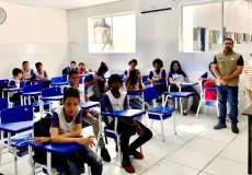 Escola Gilberto Cardoso recebe atividade educativa do NAPE sobre cidadania, em Teixeira de Freitas