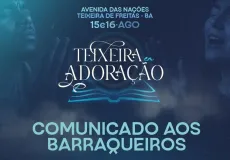 Espaço para barracas no 'Teixeira em Adoração' será exclusivo para barracas cristãs; venda de álcool é proibida