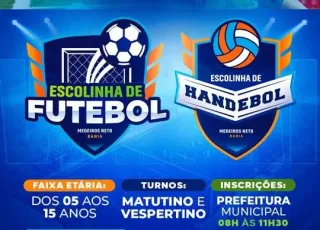 Esporte: Prefeitura de Medeiros Neto abre inscrições para Escolinhas de Futebol e de Handebol