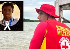 Estudante de 13 anos desaparece no mar de Nova Viçosa. Bombeiros e pescadores fazem busca no local