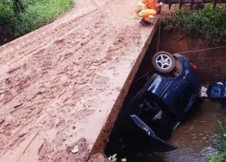 Família morre após carro cair dentro de córrego em Minas Gerais