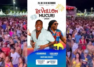 Filipe Escandurras e Lucas Brito na programação do Festival da Virada na Arena Praia da Barra em Mucuri