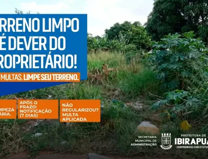 Fiscalização de limpeza de terrenos é intensificada em Ibirapuã e proprietários devem regularizar áreas para evitar multas