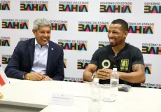 “Hoje, o brilho é dele, é dele esse cinturão”, celebrou o governador em recepção ao campeão mundial de boxe Robson Conceição