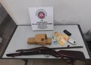 Homem é preso com arma e drogas pela CIPE/Mata Atlântica em Medeiros Neto