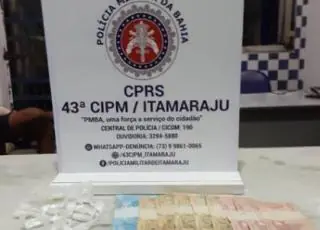 Homem é preso por policiais da 43ª CIPM por tráfico de drogas em Itamaraju