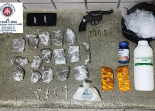Homem é preso por posse ilegal de arma de fogo e tráfico de drogas no São Lourenço