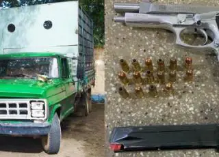 Homens, bezerros e arma são apreendidos pelo PETO na BA 290, em Medeiros Neto